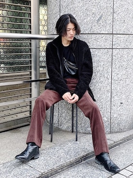 「MURUA（ムルーア）のアイテム」を使った、kazさん（メンズ・173cm）の冬コーディネート