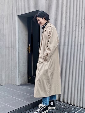 「zozoデニム」｜「アイテム（トレンチコート）」を使った、kazさん（メンズ・173cm）の冬コーディネート