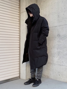 「ツイードパンツ」｜「アイテム（スニーカー）」を使った、kazさん（メンズ・173cm）の冬コーディネート