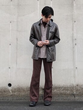 「glabella（グラベラ）のヒールアップ / ドレスブーツ / ヒールブーツ（ブーツ、ブラック系）」を使った、kazさん（メンズ・173cm）の冬コーディネート