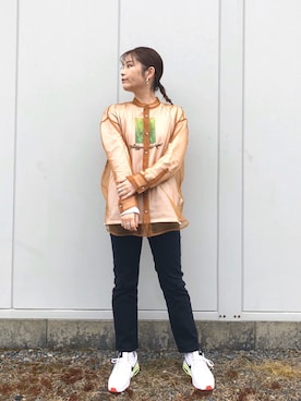 「FLAGSTUFF（フラグスタフ）のアイテム」を使った、マキ（JEANASiS）さん（レディース・165cm）の春コーディネート