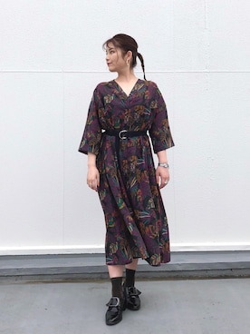 「マキの服」｜「アイテム（ワンピース/ドレス）」を使った、マキ（JEANASiS）さん（レディース・165cm）の春コーディネート