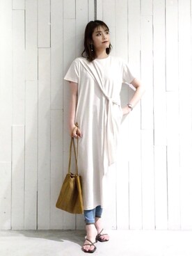 「マキの服」｜「アイテム（ワンピース/ドレス）」を使った、マキ（JEANASiS）さん（レディース・165cm）の春コーディネート