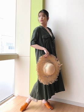 「マキの服」｜「アイテム（ワンピース/ドレス）」を使った、マキ（JEANASiS）さん（レディース・165cm）の夏コーディネート