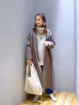 「マキの服」｜「アイテム（ジャケット/アウター）」を使った、マキ（JEANASiS）さん（レディース・165cm）の冬コーディネート