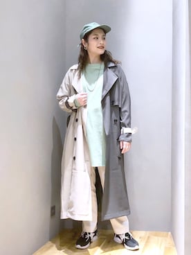 「JEANASIS（ジーナシス）のアイテム（トレンチコート）」を使った、マキ（JEANASiS）さん（レディース・165cm）の春コーディネート