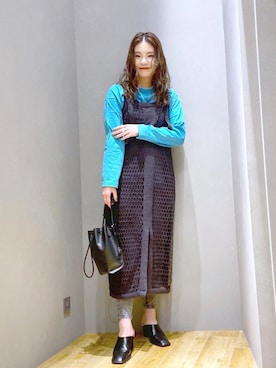 「マキの服」｜「アイテム（ワンピース/ドレス）」を使った、マキ（JEANASiS）さん（レディース・165cm）の春コーディネート