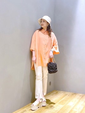 「ジーナシス」｜「アイテム（ハンドバッグ）」を使った、マキ（JEANASiS）さん（レディース・165cm）の春コーディネート