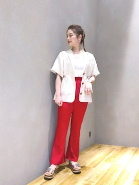 「マキの服」｜「アイテム（ジャケット/アウター）」を使った、マキ（JEANASiS）さん（レディース・165cm）の春コーディネート
