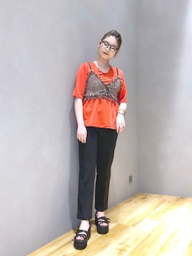 「JEANASIS（ジーナシス）のアイテム（その他トップス）」を使った、マキ（JEANASiS）さん（レディース・165cm）の夏コーディネート