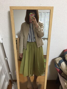 「NATURAL BEAUTY BASIC（ナチュラルビューティーベーシック）のアイテム（ブルゾン）」を使った、momoさん（レディース・153cm）の夏コーディネート
