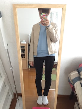 「NATURAL BEAUTY BASIC（ナチュラルビューティーベーシック）のアイテム（ブルゾン）」を使った、momoさん（レディース・153cm）の夏コーディネート