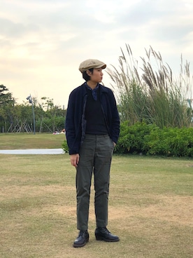 「A.P.C.（アーペーセー）のアイテム（テーラードジャケット）」を使った、bingさん（メンズ・180cm）の冬コーディネート