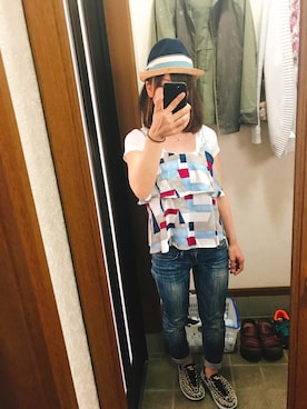 「TOPKAPI（トプカピ）のアイテム（帽子）」を使った、らんらんさん（レディース・152cm）の春コーディネート