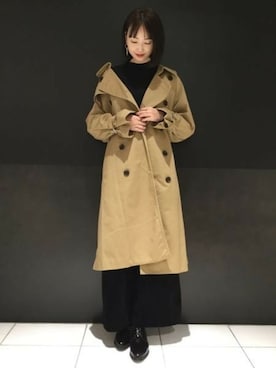 「JEANASIS（ジーナシス）のアイテム（トレンチコート）」を使った、runrunさん（レディース・168cm）の秋コーディネート