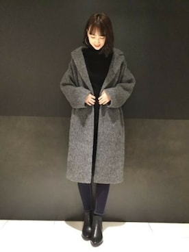 「JEANASIS（ジーナシス）のアイテム（チェスターコート）」を使った、runrunさん（レディース・168cm）の秋コーディネート