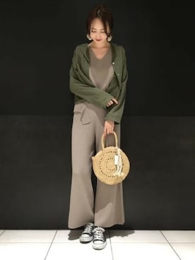 「JEANASIS（ジーナシス）のアイテム（かごバッグ）」を使った、runrunさん（レディース・168cm）の春コーディネート