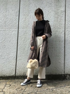 「JEANASIS（ジーナシス）のアイテム（シャツワンピース）」を使った、runrunさん（レディース・168cm）の秋コーディネート