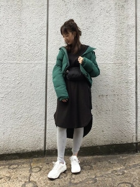 「JEANASIS（ジーナシス）のアイテム（ダウンジャケット/コート）」を使った、runrunさん（レディース・168cm）の秋コーディネート