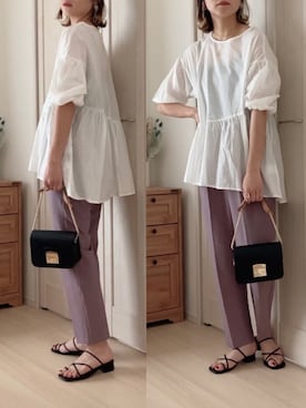 「fifth（フィフス）のフラップチェーンショルダーバッグ（ショルダーバッグ）」を使った、𝚍𝚊𝚛𝚊.さん（レディース・163cm）の春コーディネート