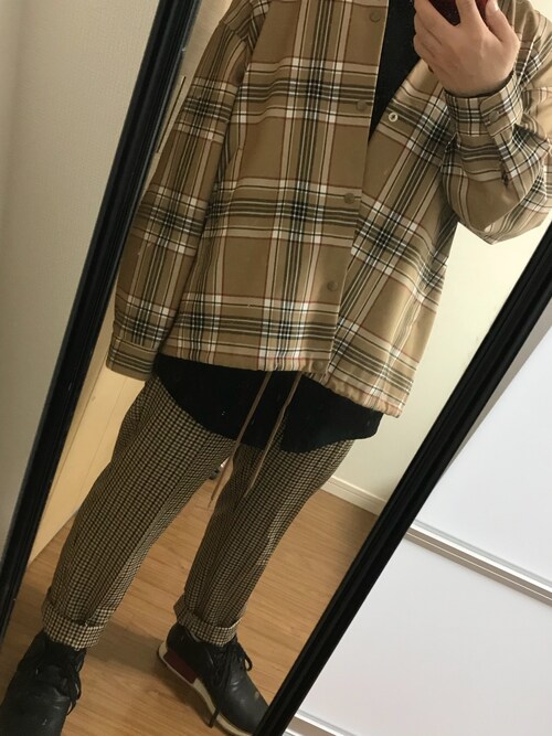 monkey time＞ TW BEIGE TARTAN COACH JACKET/コーチジャケットを使っ