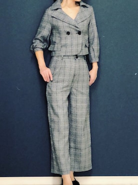 「グレンチェック」｜「アイテム（セットアップ）」を使った、dressraffineさん（レディース・157cm）の冬コーディネート