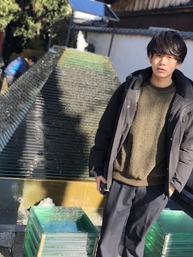 「niko and...（ニコアンド）のアイテム（ダウンジャケット/コート）」を使った、かずきさん（メンズ・173cm）の冬コーディネート