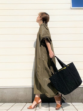 「casselini」｜「アイテム（シャツワンピース）」を使った、Q♥Officialさん（レディース・155cm）の夏コーディネート
