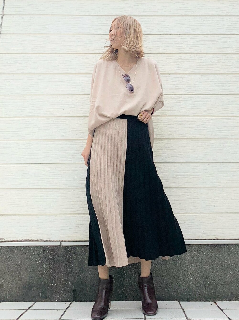 chimmy様　C6724 バイカラーニット×スカートコーデ バイカラーニット×スカートコーデ（sold out） | FITTING LOG