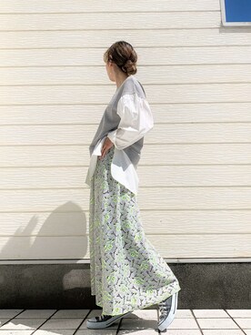 「スウェット×シャツ」｜Q♥Officialさん（レディース・155cm）の秋コーディネート