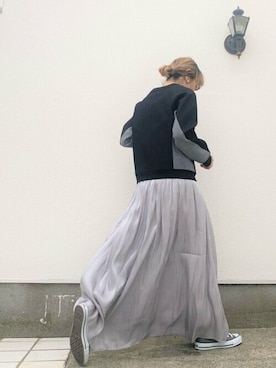 「フレア」｜「アイテム（デニムジャケット）」を使った、Q♥Officialさん（レディース・155cm）の冬コーディネート