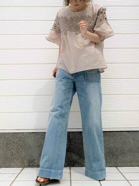 「コットンレース」｜Q♥Officialさん（レディース・155cm）の春コーディネート