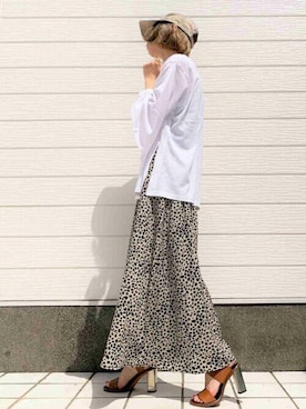 「CELINE」｜「アイテム（キャップ）」を使った、Q♥Officialさん（レディース・155cm）の春コーディネート