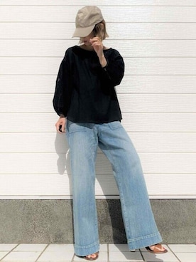 「CELINE」｜「アイテム（キャップ）」を使った、Q♥Officialさん（レディース・155cm）の春コーディネート