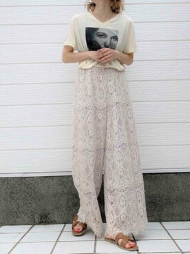 「スカラップ」｜「アイテム（アクセサリー）」を使った、Q♥Officialさん（レディース・155cm）の夏コーディネート