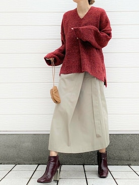 「CELINE（セリーヌ）のアイテム（ブーツ）」を使った、Q♥Officialさん（レディース・155cm）の秋コーディネート