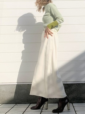 「CELINE（セリーヌ）のアイテム（ブーツ）」を使った、Q♥Officialさん（レディース・155cm）の冬コーディネート