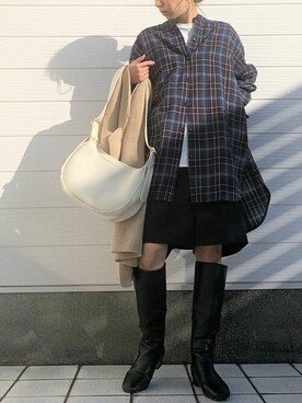 「Casselini（キャセリーニ）のアイテム（ブーツ）」を使った、Q♥Officialさん（レディース・155cm）の冬コーディネート