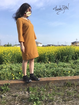 「mimi&roger（ミミアンドロジャー）のアイテム」を使った、KKさん（レディース・153cm）の春コーディネート