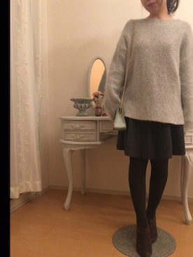 「ゆるニット」｜「アイテム（ブーティ）」を使った、KKさん（レディース・153cm）の冬コーディネート