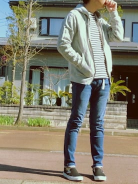 「orcival」｜「アイテム（スリッポン）」を使った、solÅtioさん（メンズ・173cm）の春コーディネート