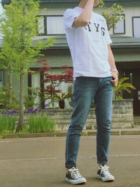 「nano・universe」｜「アイテム（スリッポン）」を使った、solÅtioさん（メンズ・173cm）の夏コーディネート