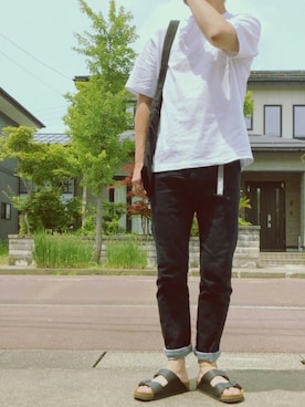 「Gramicci（グラミチ）のアイテム（バッグ）」を使った、solÅtioさん（メンズ・173cm）の夏コーディネート