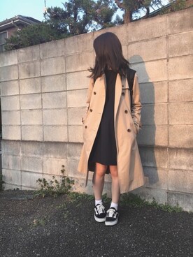 「SLOBE IENA（スローブイエナ）のロングトレンチコート◆（トレンチコート）」を使った、k☺︎さん（レディース・154cm）の春コーディネート