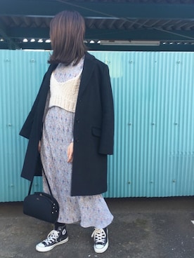 「A.P.C.（アーペーセー）のsac demi-lune 18PC（ショルダーバッグ）」を使った、k☺︎さん（レディース・154cm）の冬コーディネート
