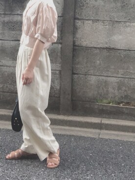 「A.P.C.（アーペーセー）のsac demi-lune 18PC（ショルダーバッグ）」を使った、k☺︎さん（レディース・154cm）の夏コーディネート