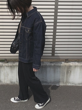 「A.P.C.（アーペーセー）のsac demi-lune 18PC（ショルダーバッグ）」を使った、k☺︎さん（レディース・154cm）の冬コーディネート