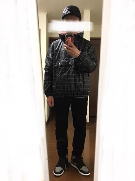 「ラコステ」｜「アイテム（ナイロンジャケット）」を使った、KZTFR@m.jpさん（メンズ・173cm）の春コーディネート