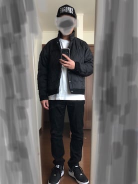 「AIR FORCE 1」｜「アイテム（デニムジャケット）」を使った、KZTFR@m.jpさん（メンズ・173cm）の秋コーディネート