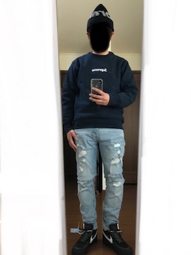 「off white」｜「アイテム（ニットキャップ/ビーニー）」を使った、KZTFR@m.jpさん（メンズ・173cm）の冬コーディネート